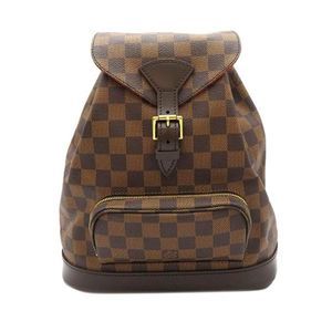 Louis Vuitton Backpack Daypack Montsouris MM Damier Ebene Brown Red
